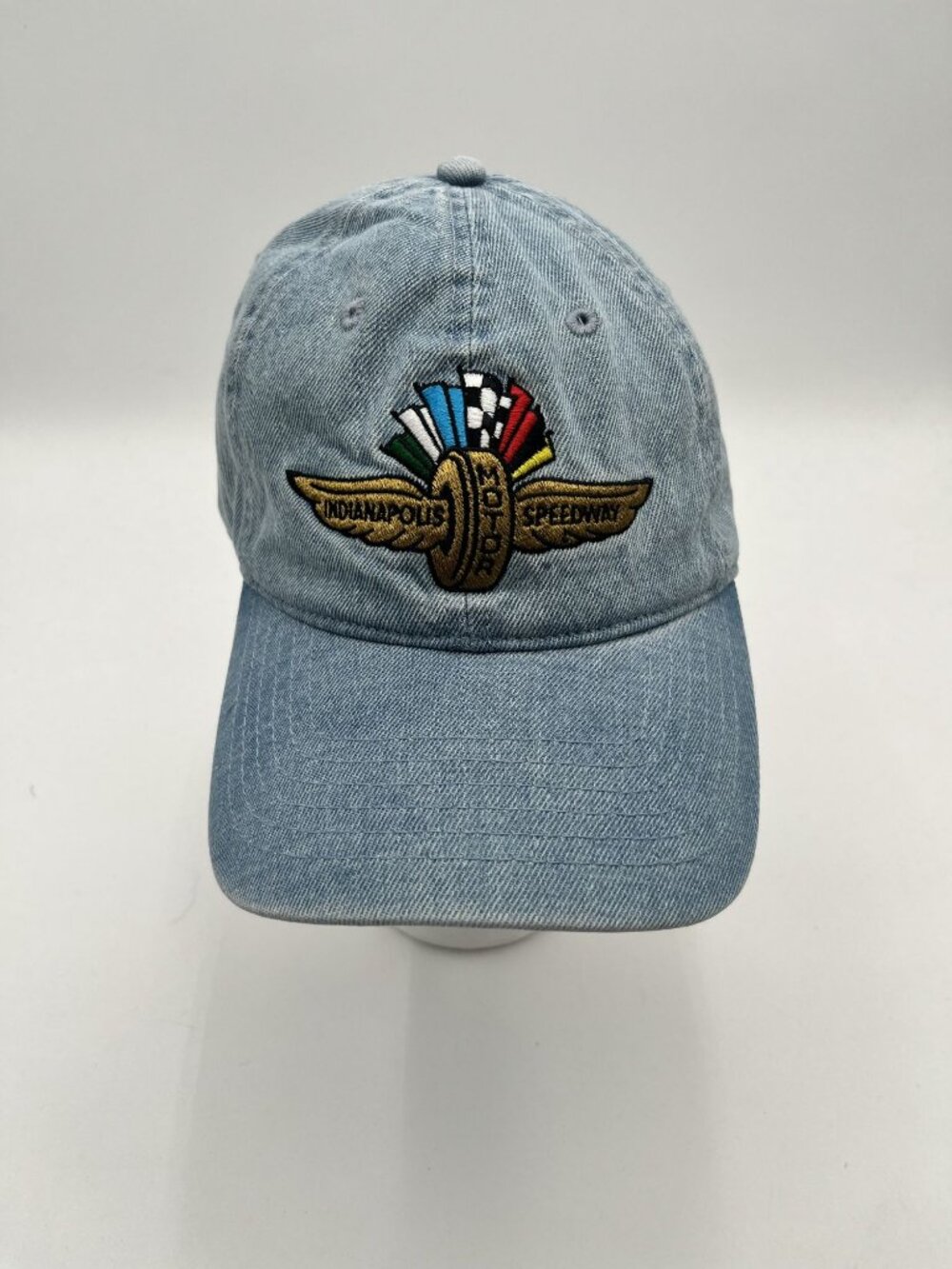 Indianapolis Motor Speedway Denim Adjustable Hat With Embroidered Logo - Light B